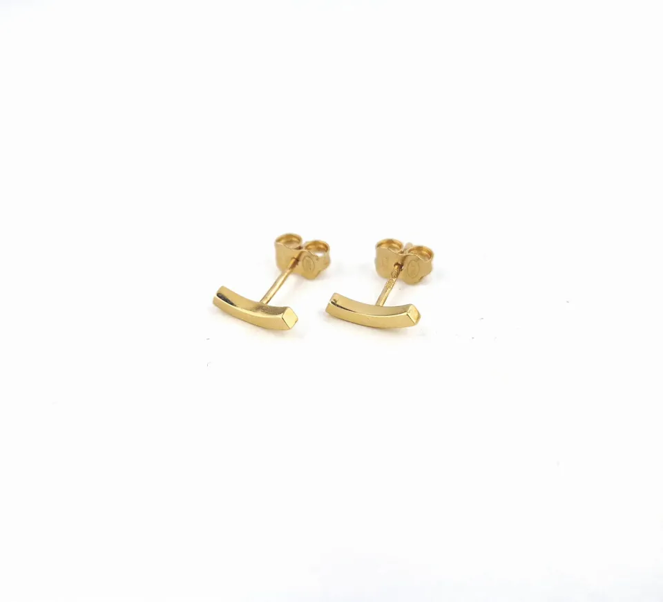 Kolczyki gładkie, złoto 585 żółte