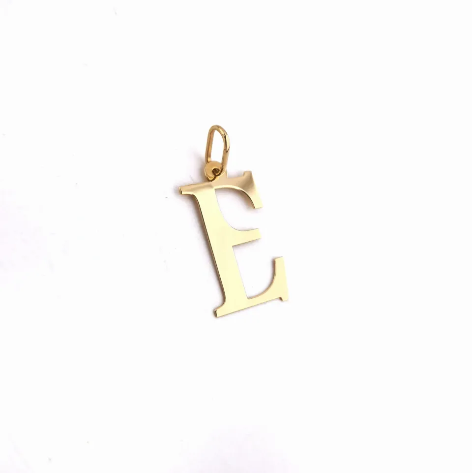 Zawieszka literka "E", złoto 585 żółte