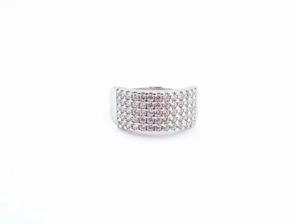 Pierścionek diamond, złoto 585 białe, cyrkonia
