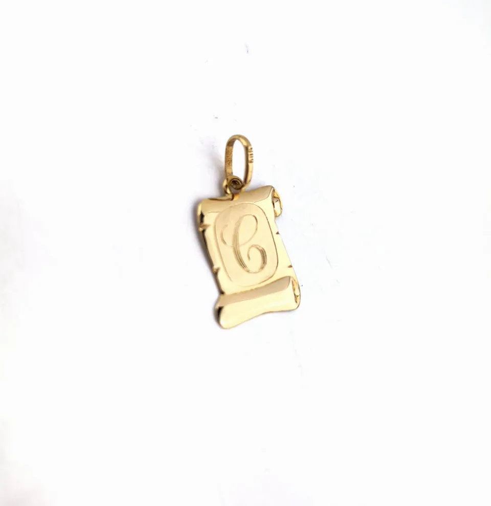 Zawieszka literka "C", złoto 585 żółte